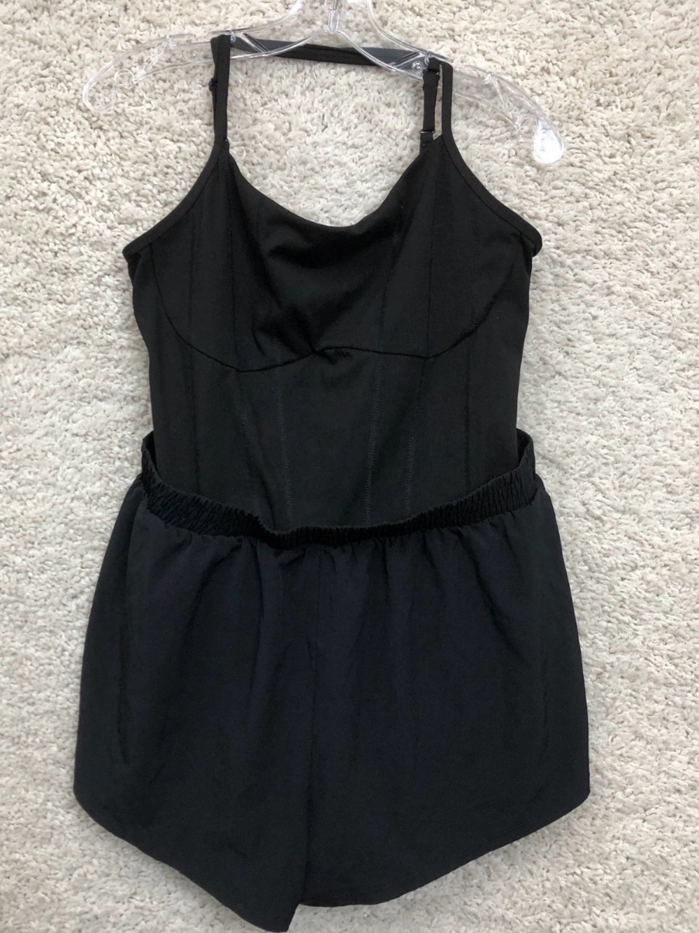 Black Strappy Back Women's Tank Romper size xxl would fit xl